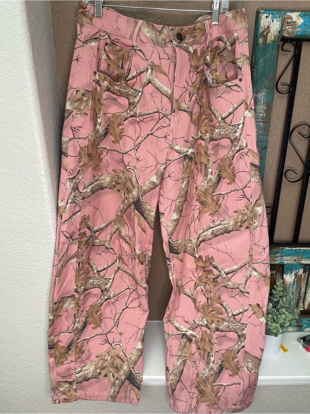 DAVI & DANI Pink Camo Hunting Print Denim